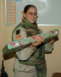 A young happy soldier on Christmas Eve, Iraq 2005.